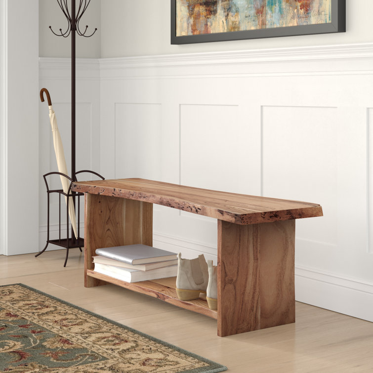 Foundstone™ Regatta Solid Wood Shelves Storage Bench & Reviews Wayfair